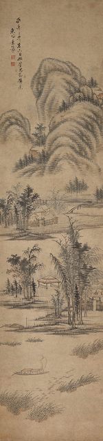 藏品:四季山水圖四屏的(4)張圖片