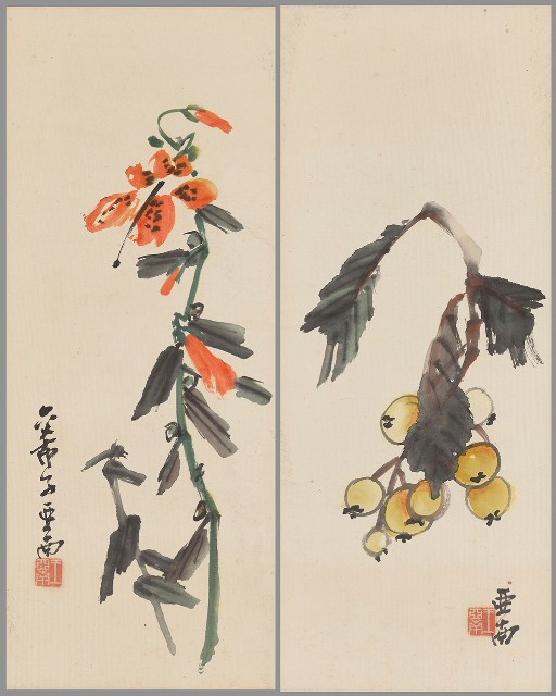 花果對幅的焦點圖