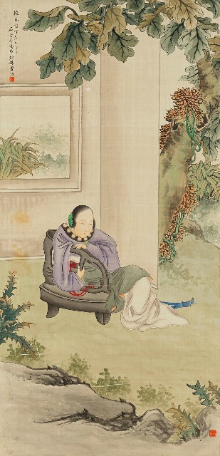 梧桐仕女圖的焦點圖