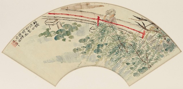 藏品:板橋流水扇面的(1)張圖片