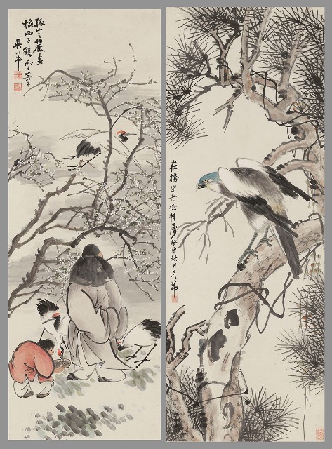 藏品:梅妻鶴子圖、松鷹圖的(1)張圖片