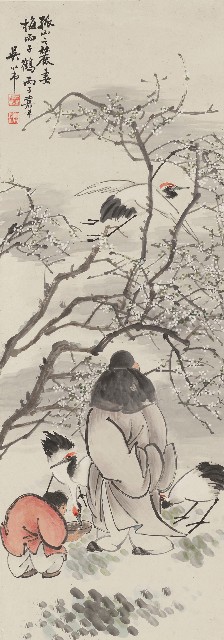 藏品:梅妻鶴子圖、松鷹圖的(2)張圖片