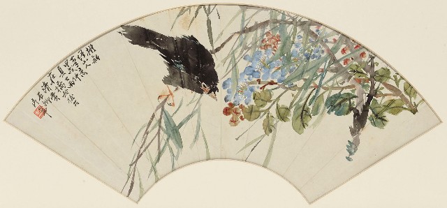 藏品:擬新羅花鳥扇面的(1)張圖片