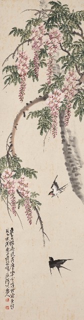 紫藤雙燕圖的焦點圖