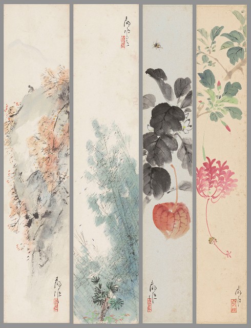 藏品:花卉山水小品的(1)張圖片