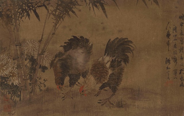 竹菊雙雞的焦點圖
