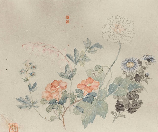 藏品:花卉冊八開的(4)張圖片