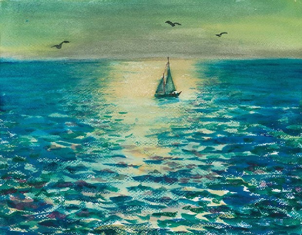 藏品:帆船與海鷗的(1)張圖片