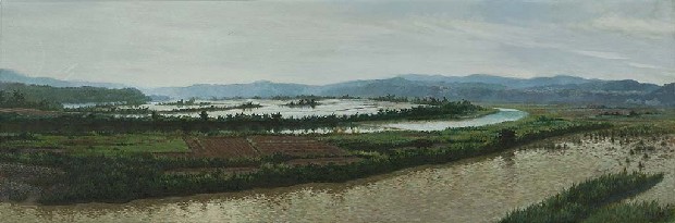 藏品:小河與水田 (中港內灣村田園)的(1)張圖片