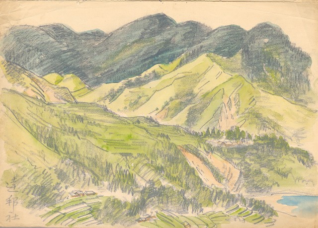 藏品:(1)高山(塔山)；(2)達邦社的(3)張圖片