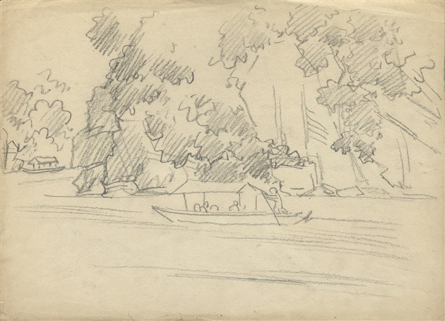 藏品:(1)岸邊（碧潭）；(2)望基隆嶼海岸的(1)張圖片