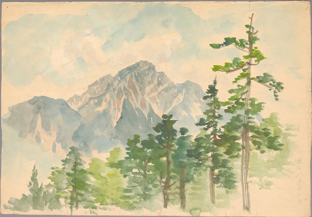 藏品:(1)霧社孔廟前（松）；(2)啞口的(3)張圖片