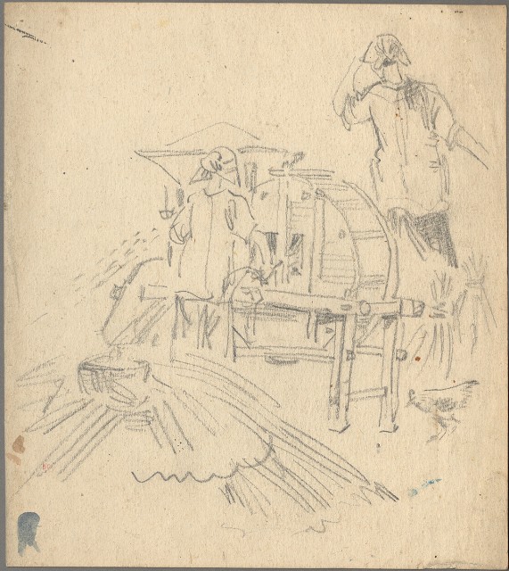 藏品:(1)稻穗機及二女；(2)姊弟的(2)張圖片