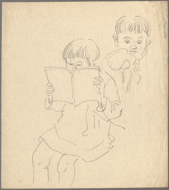 藏品:(1)稻穗機及二女；(2)姊弟的(3)張圖片