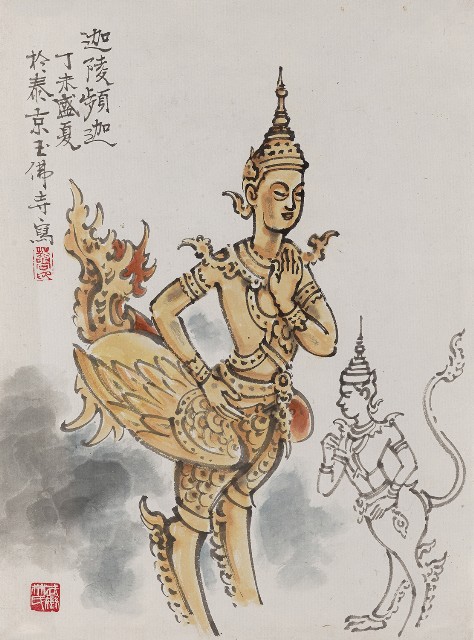藏品:泰京玉佛寺的迦陵頻迦的(1)張圖片