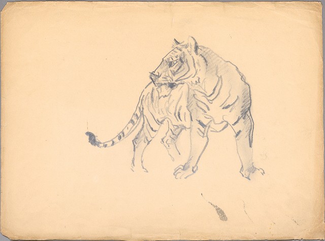 藏品:虎─站立轉身的(1)張圖片