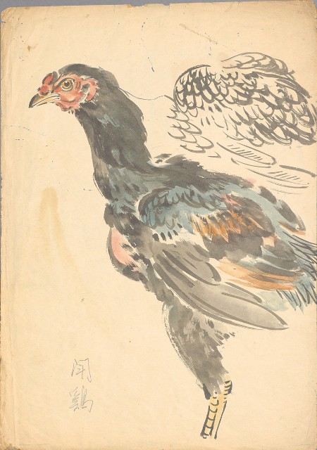 藏品:(1)鬪雞；(2)鬪雞 （頭部姿態）的(2)張圖片