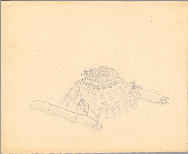 藏品:(1)半屏山；(2)竹簍的(3)張圖片