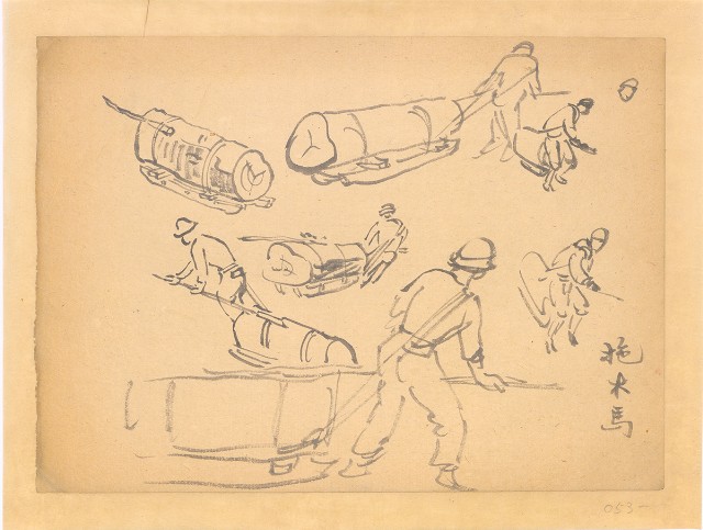 藏品:拖木馬各姿態的(1)張圖片