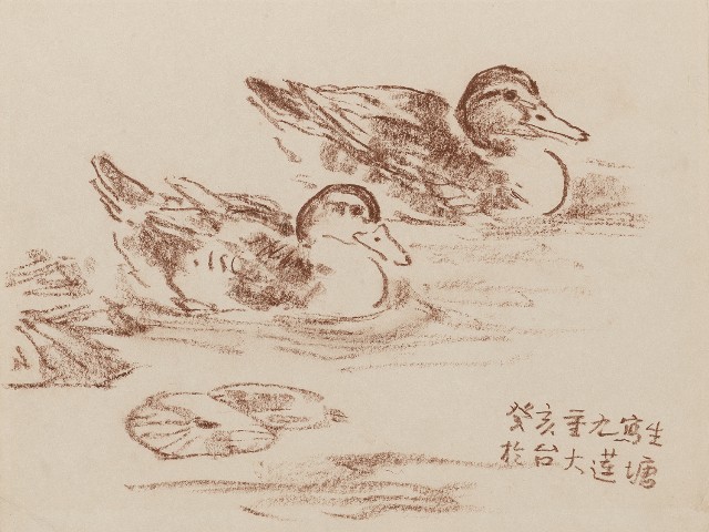 藏品:(1)雙鴨；(2)峇里島之景 (草稿)的(1)張圖片