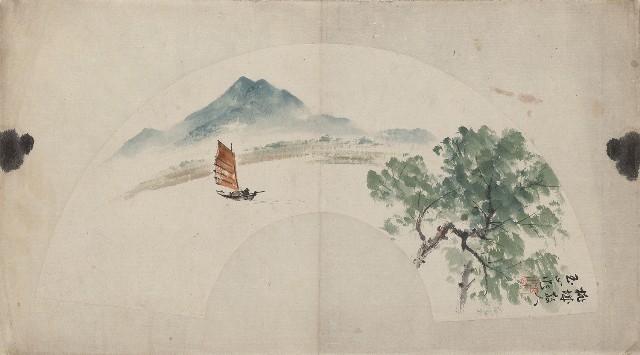 藏品:淡水風景 (扇面)的(1)張圖片