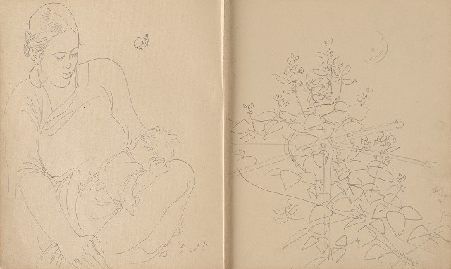 藏品:植物、動物、人物及關子嶺景觀等寫生集的(6)張圖片