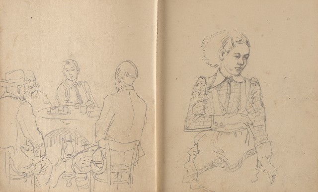 藏品:植物、動物、人物及關子嶺景觀等寫生集的(8)張圖片