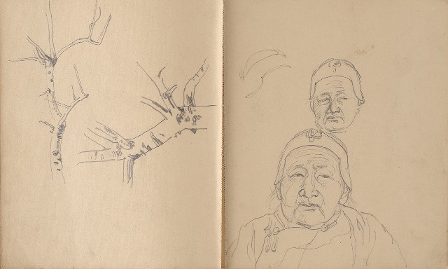 藏品:植物、動物、人物及關子嶺景觀等寫生集的(12)張圖片