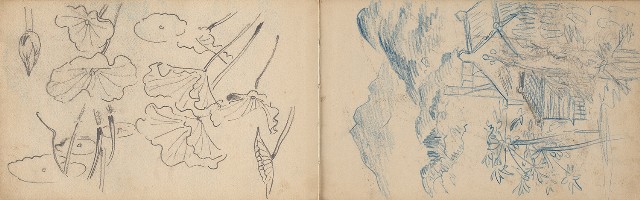 藏品:日治時期景觀及動物等寫生集的(6)張圖片