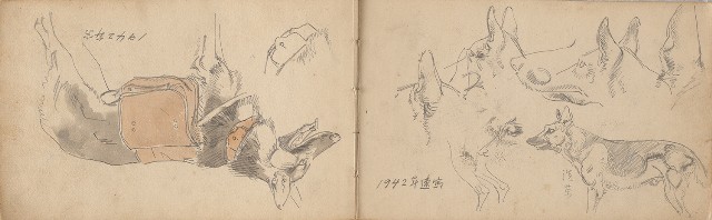 藏品:日治時期景觀及動物等寫生集的(30)張圖片