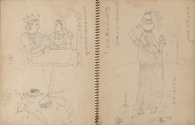藏品:人物、動物、植物、文山指南宮等寫生集的(5)張圖片