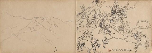 藏品:日治時期嘉義凍子腳及大埔等農村莊寫生集的(6)張圖片