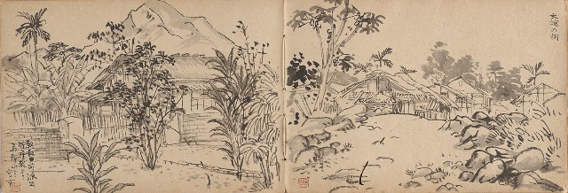 藏品:日治時期嘉義凍子腳及大埔等農村莊寫生集的(12)張圖片