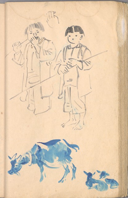 藏品:臨古畫,寫生等(1935赴日開始畫至光復1945結束 )063的(29)張圖片