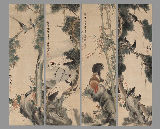 藏品:花鳥四屏的(1)張圖片