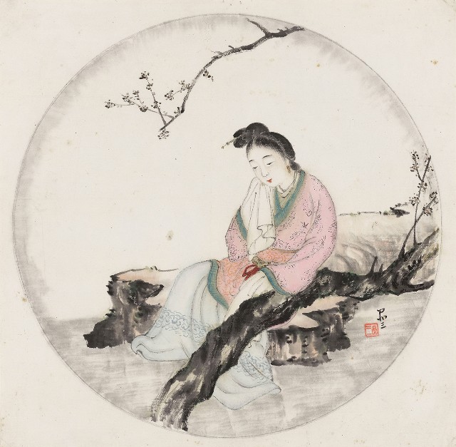 梅花仕女的焦點圖