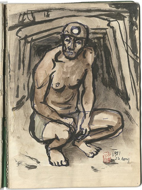 藏品:礦場寫生 大溪煤礦(冊11)的(2)張圖片