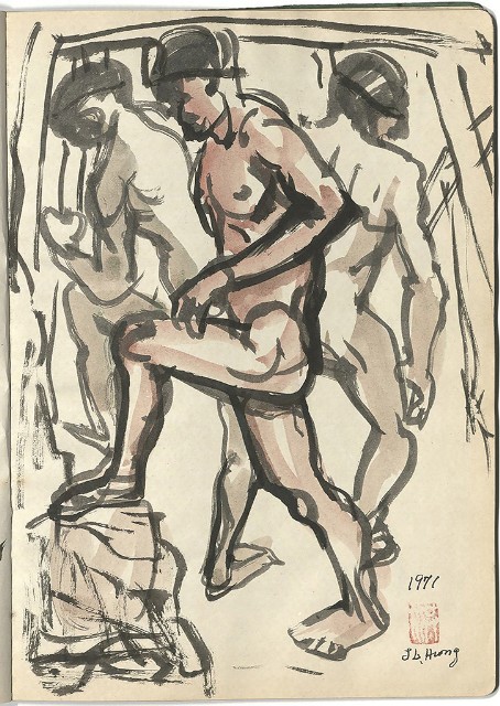 藏品:礦場寫生 大溪煤礦(冊11)的(19)張圖片