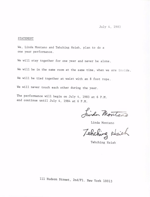 藏品:藝術/生活 一年行為表演1983–1984的(4)張圖片