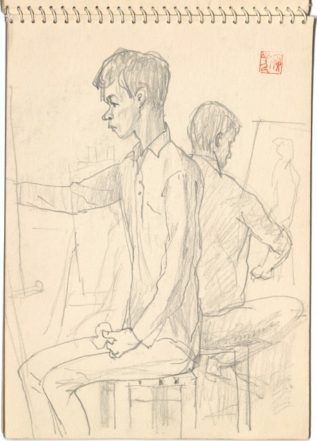 藏品:藝專速寫帖 附淡水風景的(6)張圖片