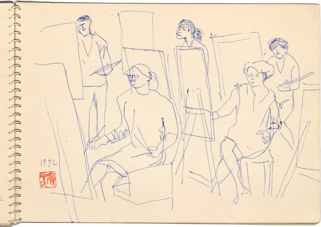 藏品:藝專速寫帖 附淡水風景的(14)張圖片