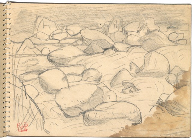 藏品:藝專 裸女、河邊速寫的(2)張圖片