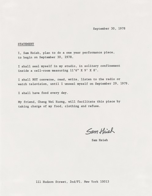 藏品:One Year Performance 1978-1979 (Declaration and  Poster)的(4)張圖片