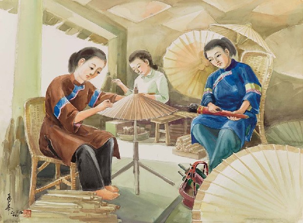 藏品:客家婦作雨傘的(1)張圖片