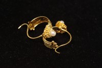 牡丹明珠金耳環一對藏品圖，第2張