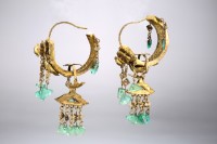 鏤空鑲翠耳環一對藏品圖，第2張