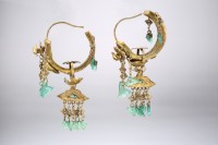 鏤空鑲翠耳環一對藏品圖，第3張