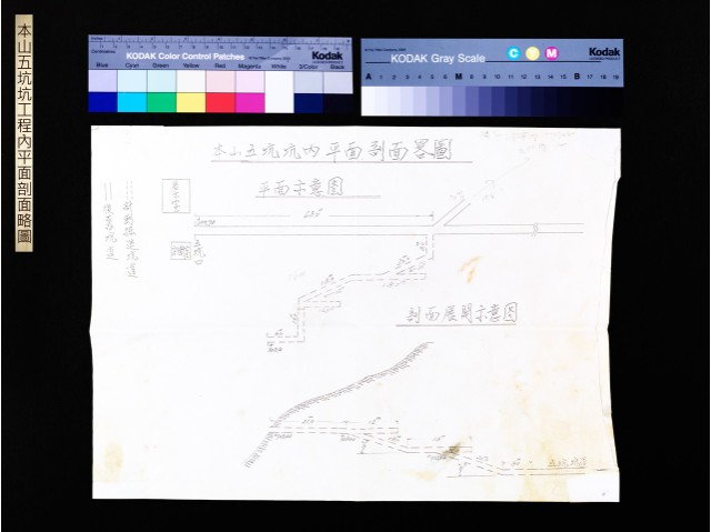 本山五坑坑工程內平面剖面略圖的圖片