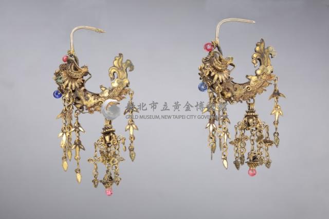 龍紋嵌珠耳環一對藏品圖，第4張