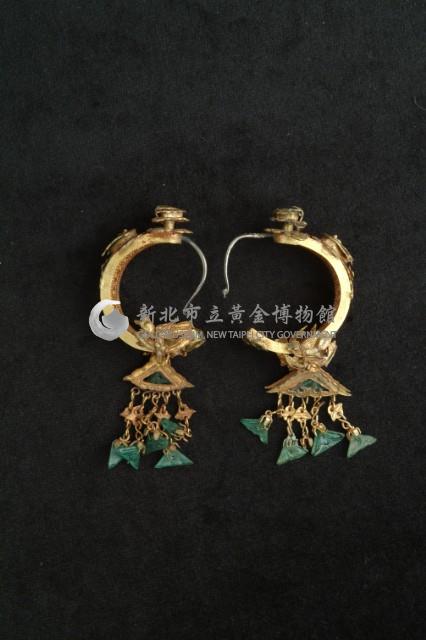 鑲翠耳環一對藏品圖，第1張